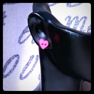 Pink Heart Stud Earrings